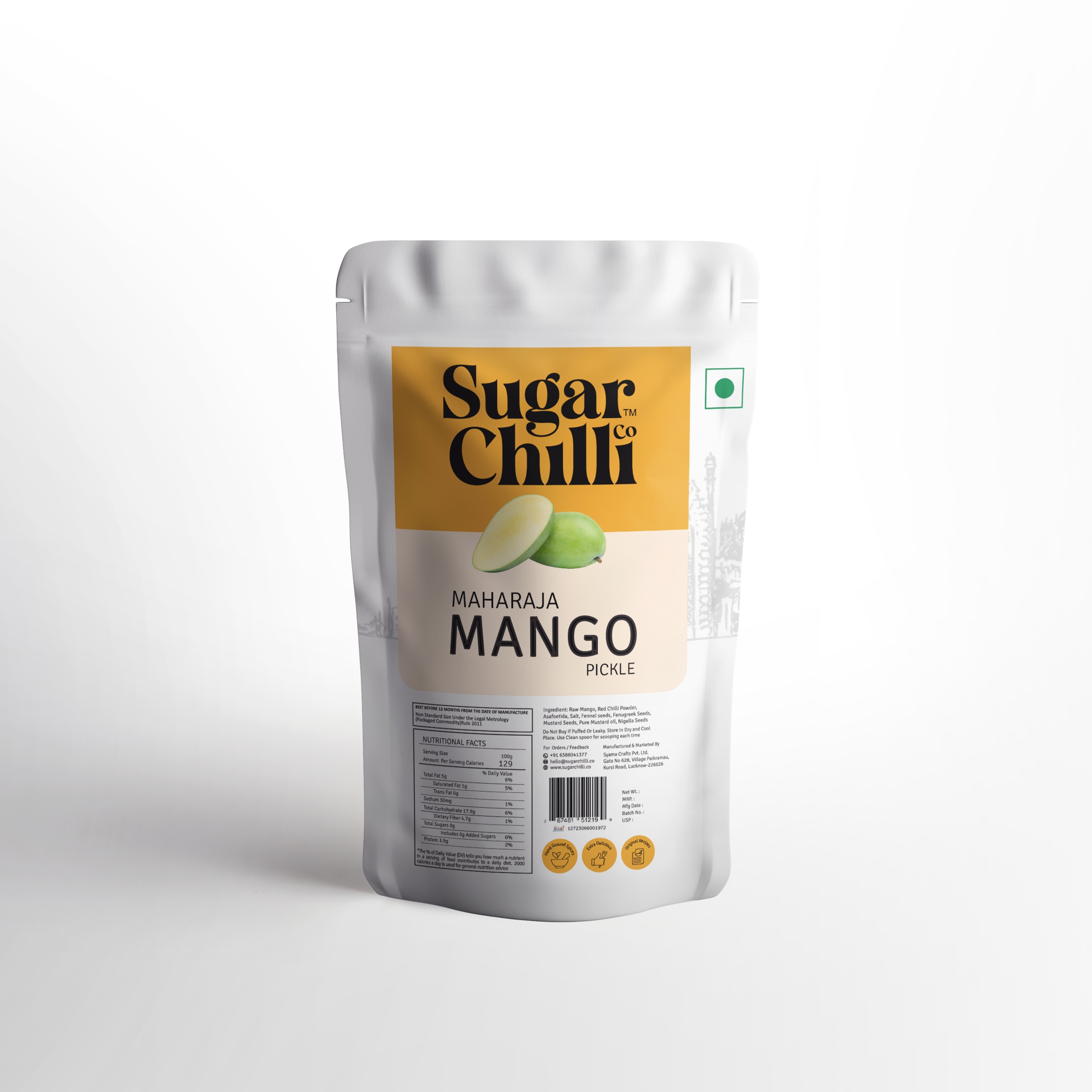 Home-made Mango Pickle (Food-Grade Safe Pouch)